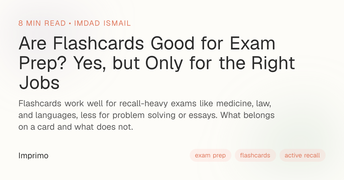 Are Flashcards Good for Exam Prep? | Imprimo